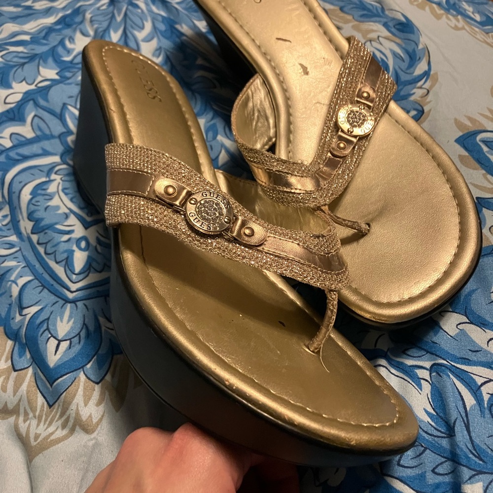 Golden wedges by Guess